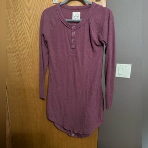 Chaser NWT long sleeve burgundy tshirt dress